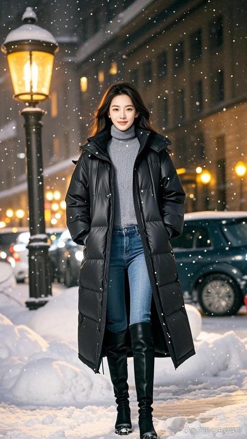 女生长羽绒服怎么搭配鞋子好看图片欣赏