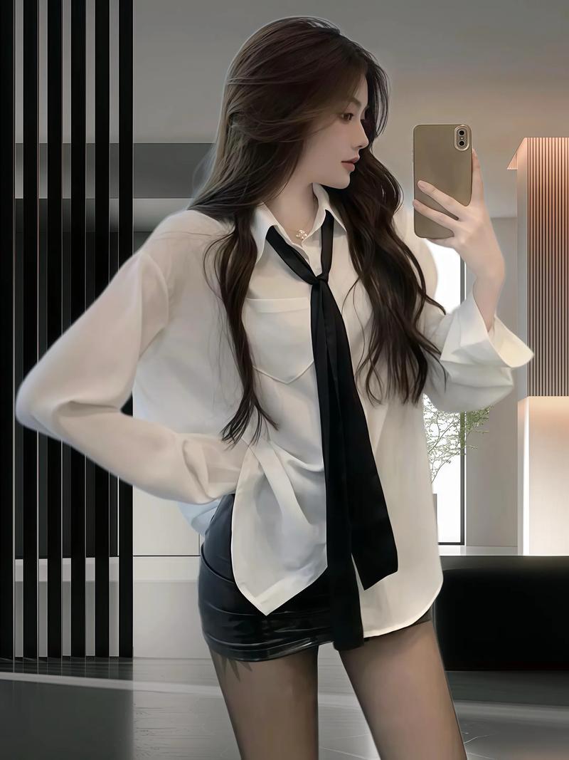 女穿男士长衬衣怎么搭配