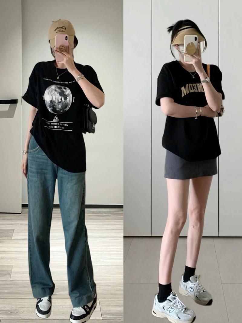 女式短袖t恤怎么搭配