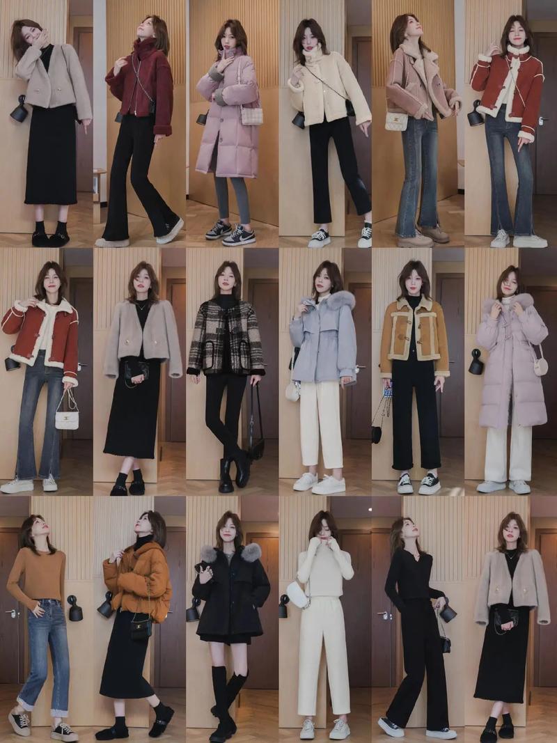 冬季女短款上衣外套怎么搭配衣服图片欣赏