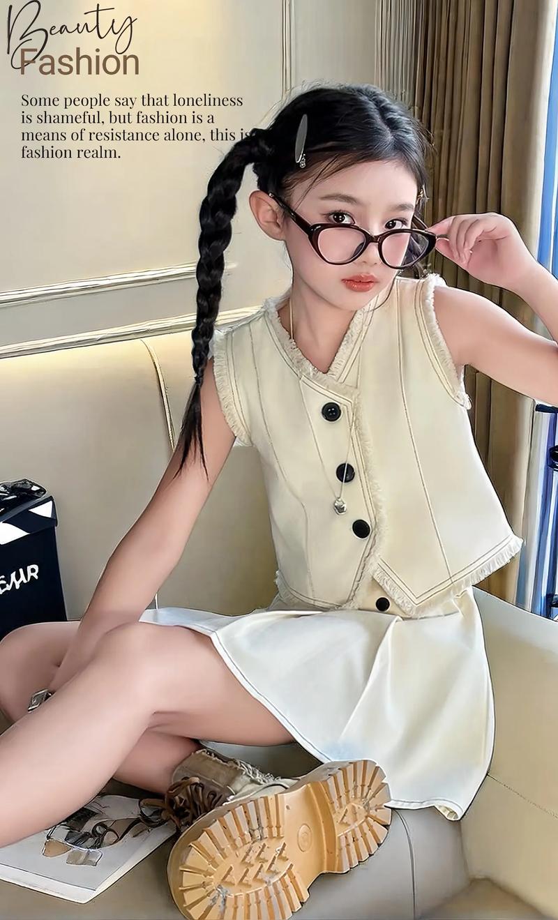 小儿童马甲怎么搭配图片女生图片