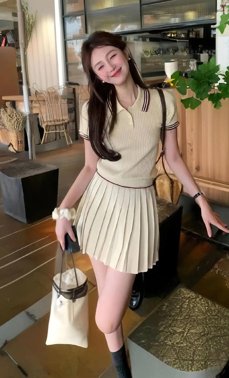 短款百褶裙搭配什么上衣