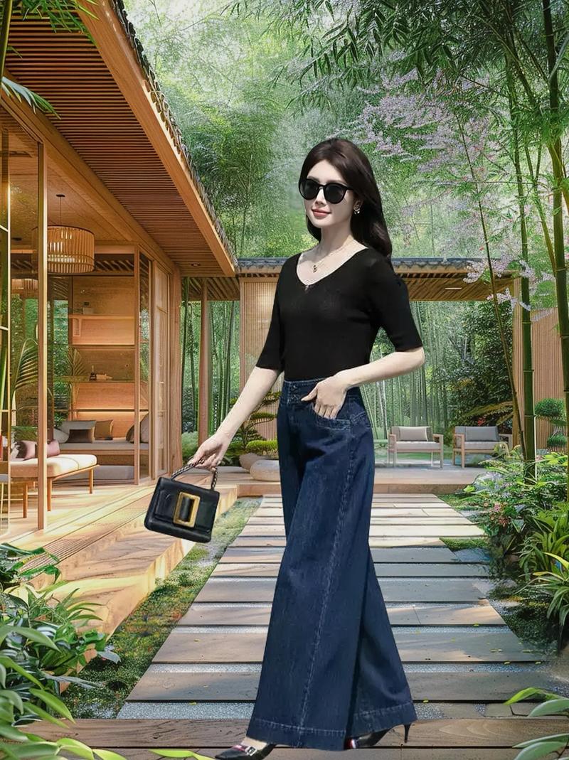 中年阔腿裤怎么搭配上衣