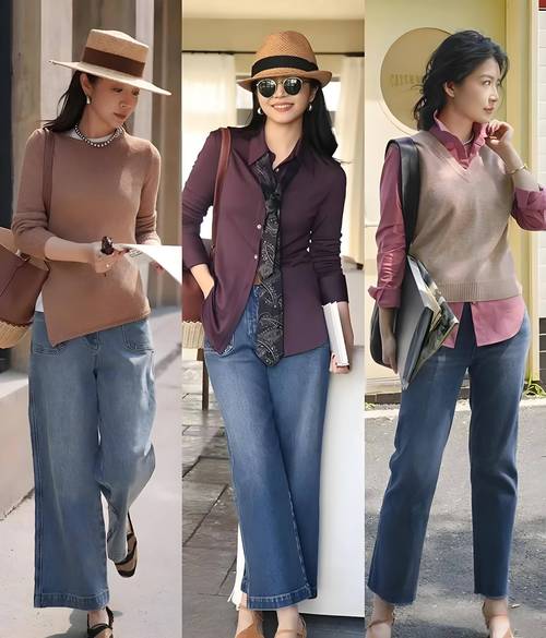 中年阔腿裤怎么搭配上衣