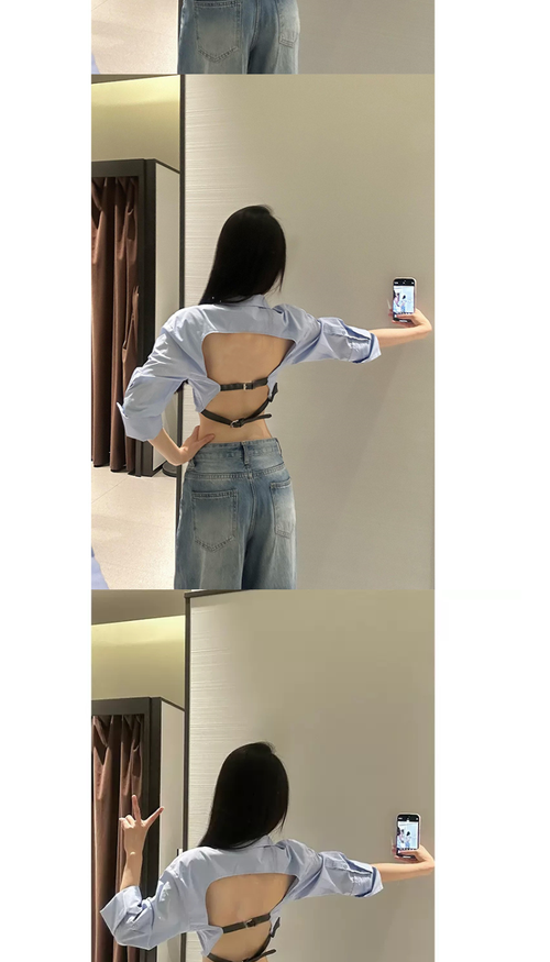 露背衬衫怎么搭配