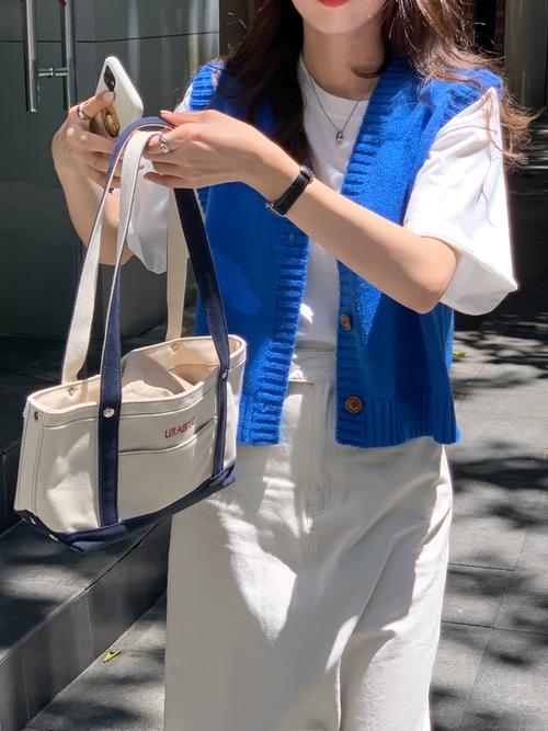 蓝色针织马甲怎么搭配
