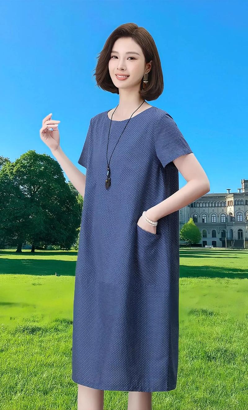 蓝色波点裙子怎么搭配什么外套