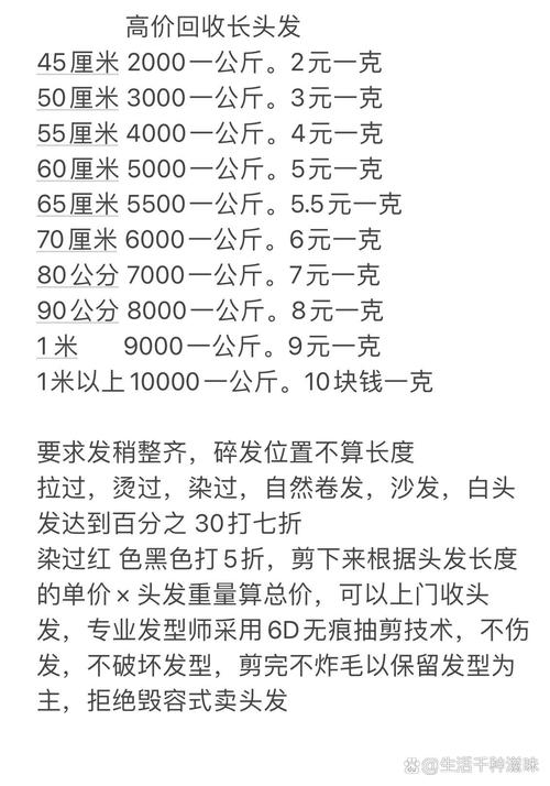 头发什么价格