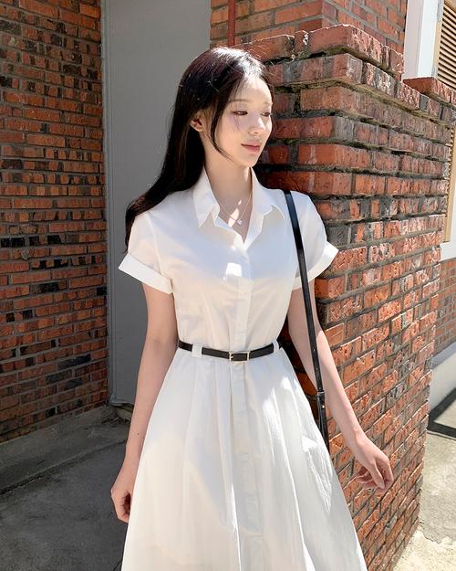 翻领连衣裙怎么搭配图片