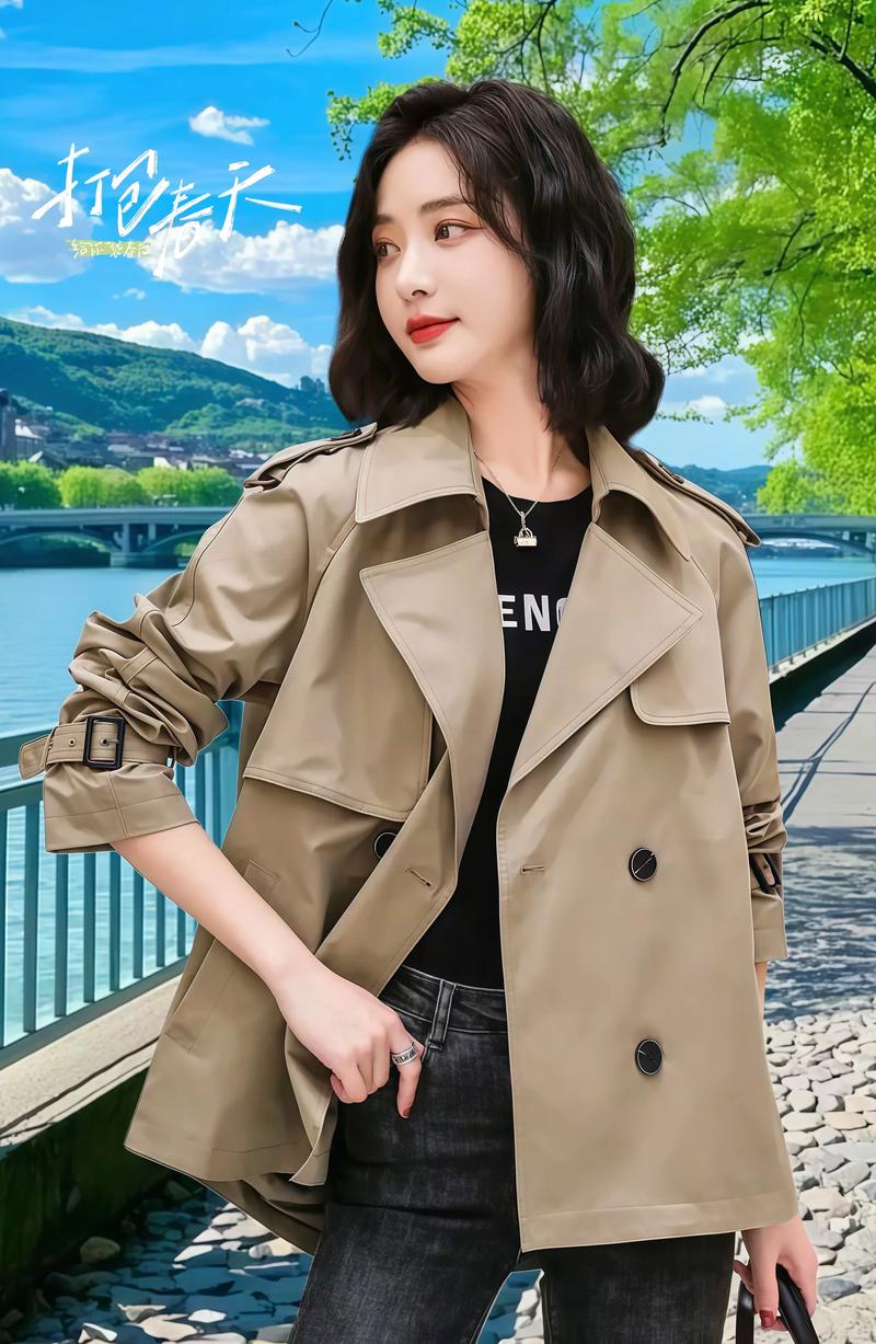 短款女式薄风衣怎么搭配图片