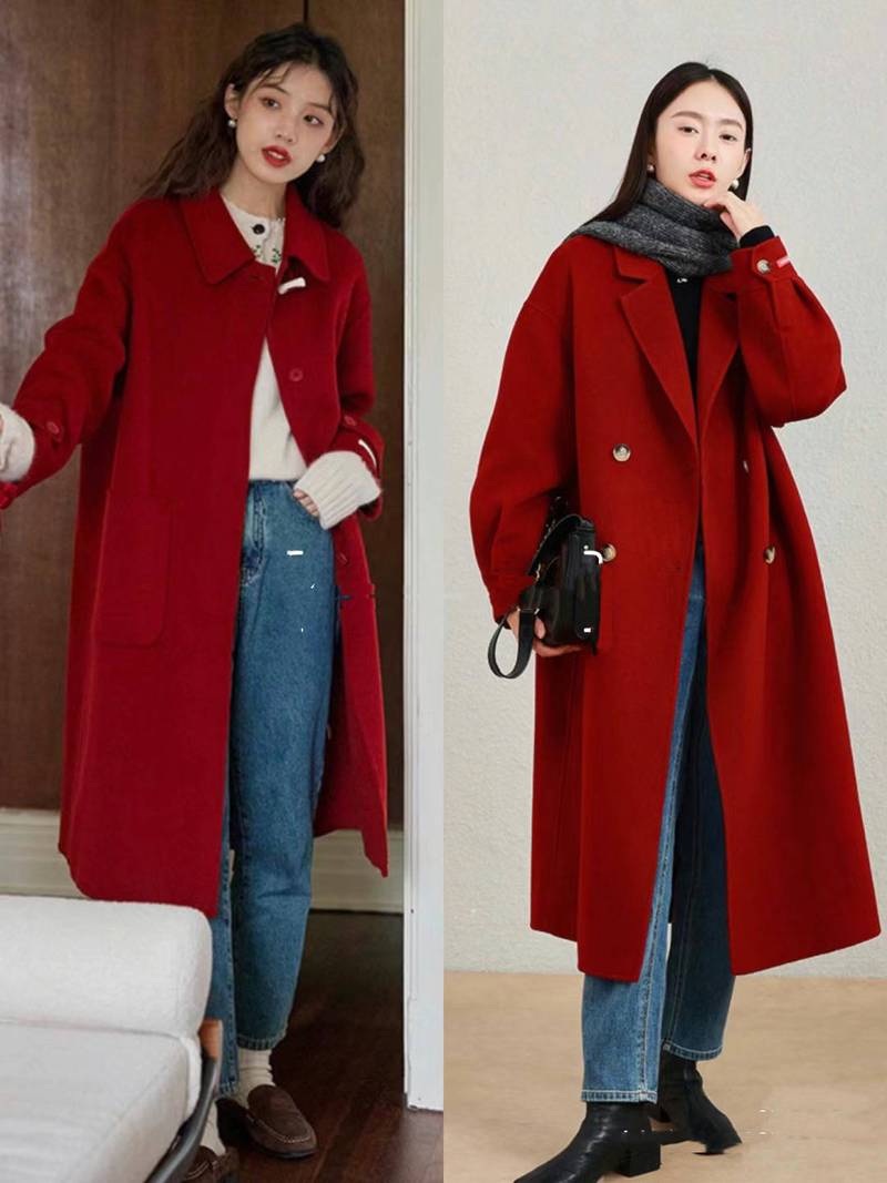 大红色长外套怎么搭配衣服好看图片大全