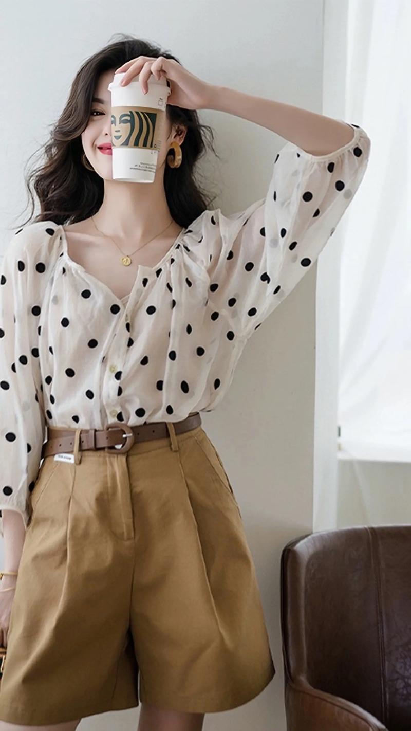 有波点的衣服怎么搭配图片