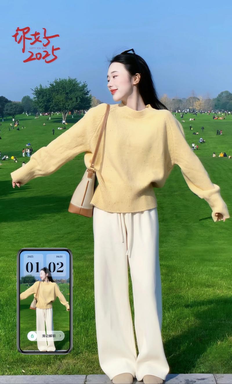甜美黄毛衣怎么搭配