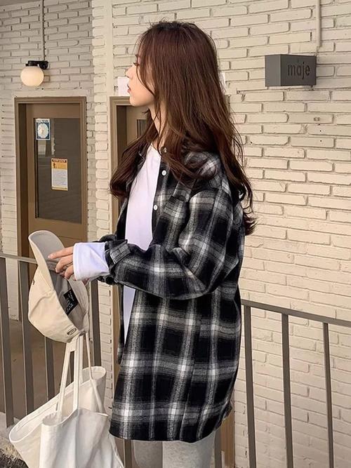 格子衬衫女怎么搭配图片