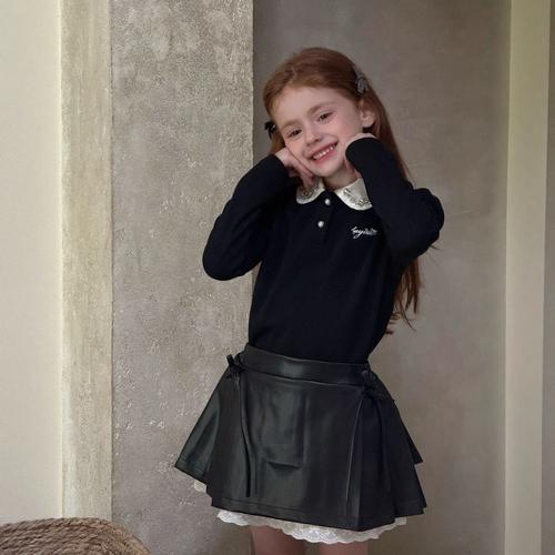 儿童皮裙怎么搭配图片