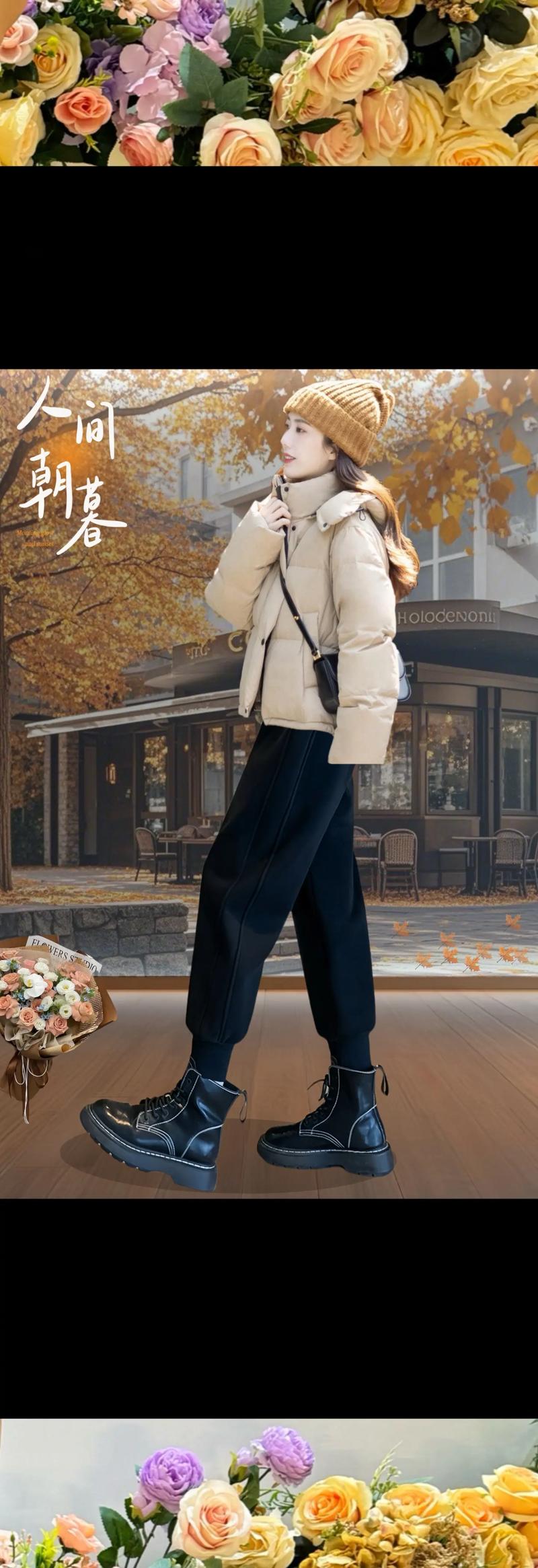 冬天裤子鞋子怎么搭配衣服好看图片女生