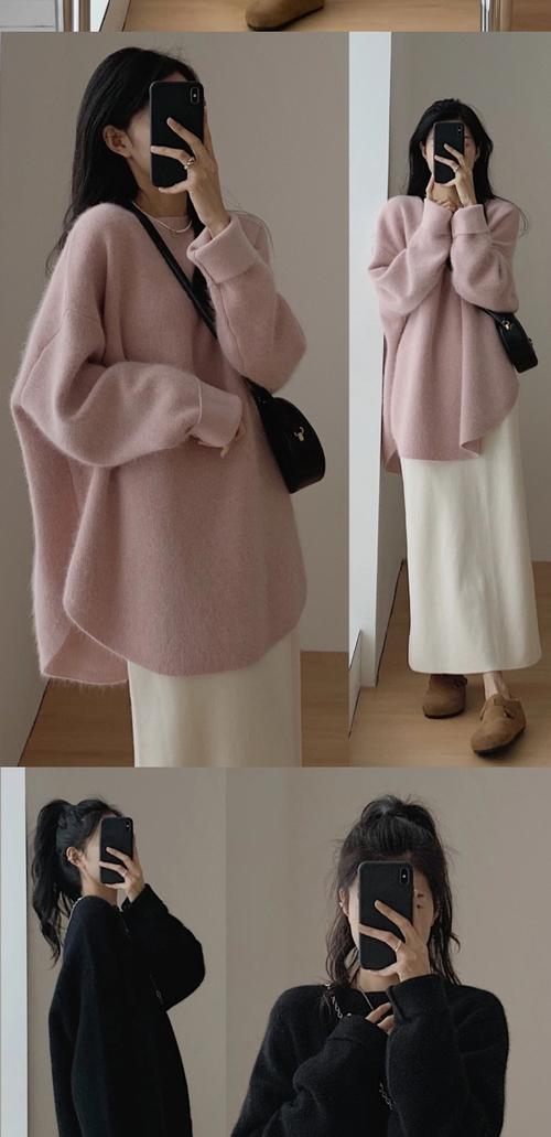 冬季大毛衣怎么搭配衣服好看图片