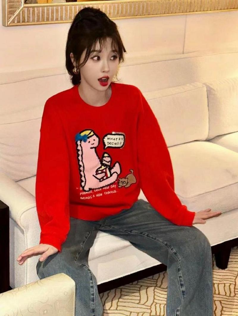 穿红色裤子怎么搭配衣服好看图片欣赏