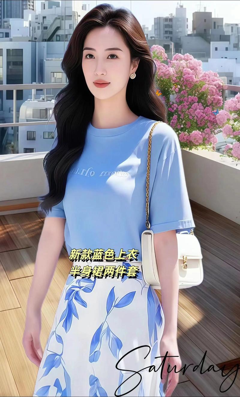 蓝色半裙怎么搭配