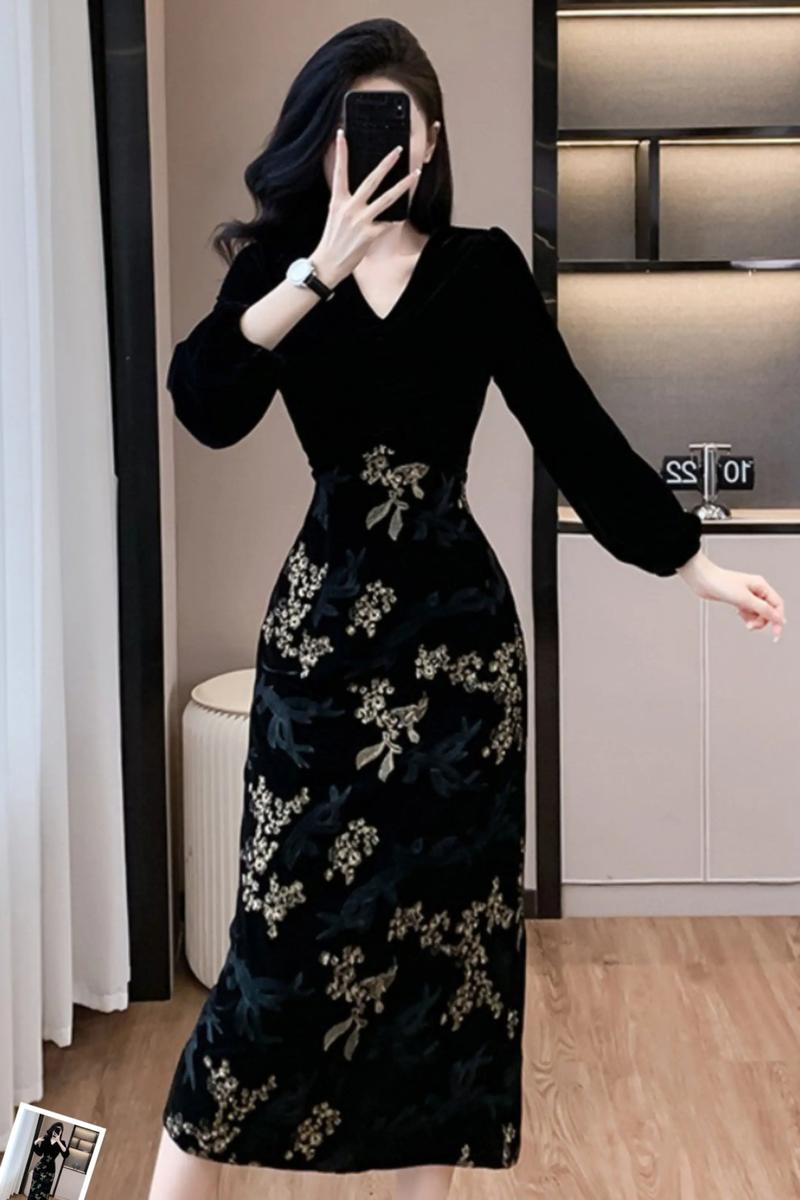 长款秋款连衣裙怎么搭配