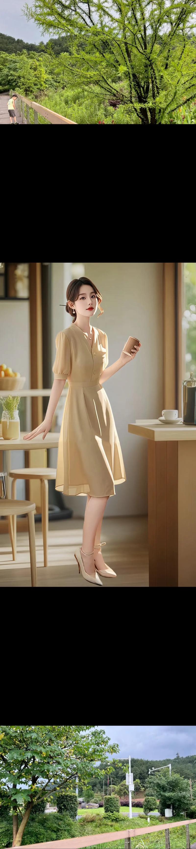 杏色裙子配什么鞋子