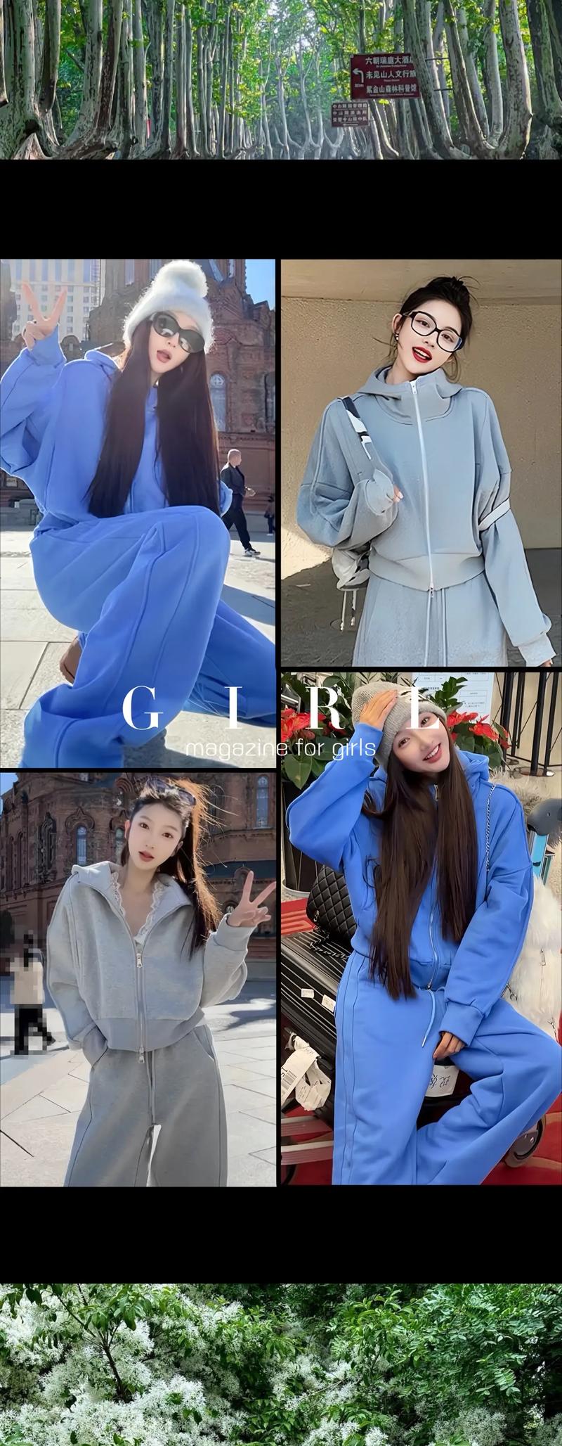 蓝色帽子怎么搭配衣服好看图片女生