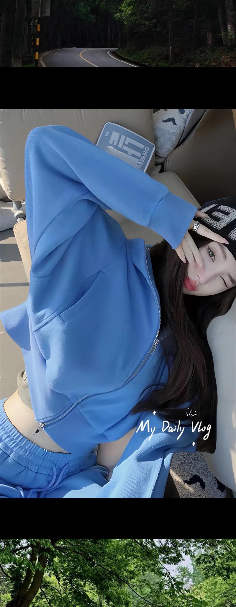蓝色帽子怎么搭配衣服好看图片