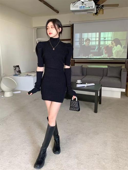矮个女人穿包臀毛衣怎么搭配