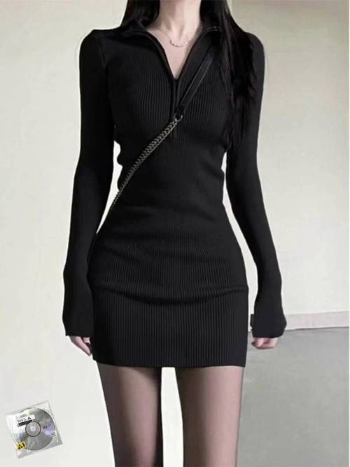 黑色包臀长裙怎么搭配