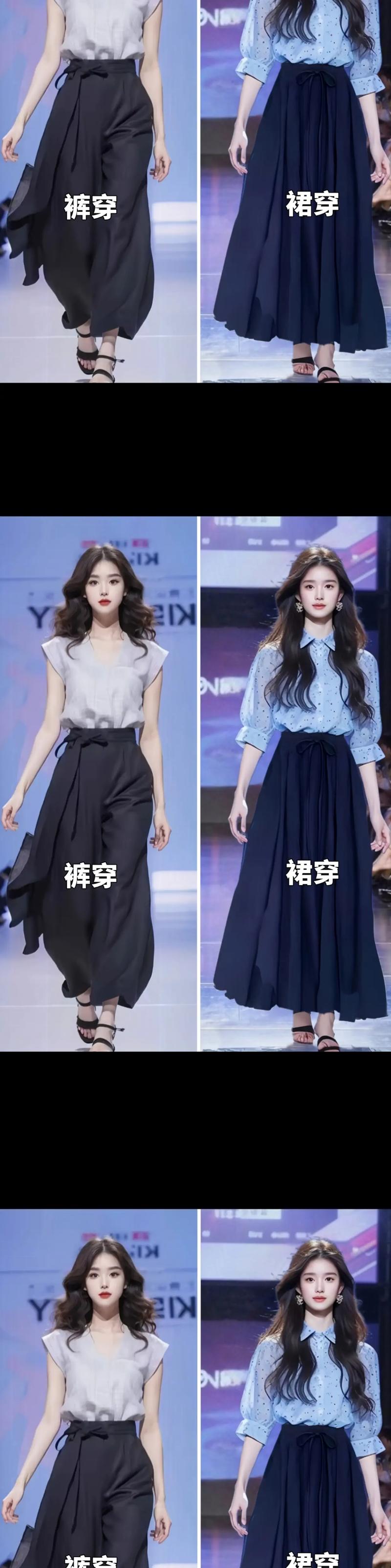 蓝衬衫怎么搭配裙子