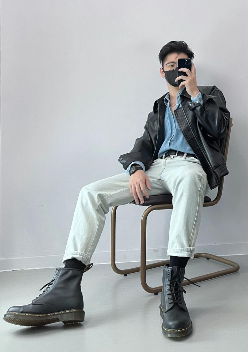 男生马丁靴配什么裤子