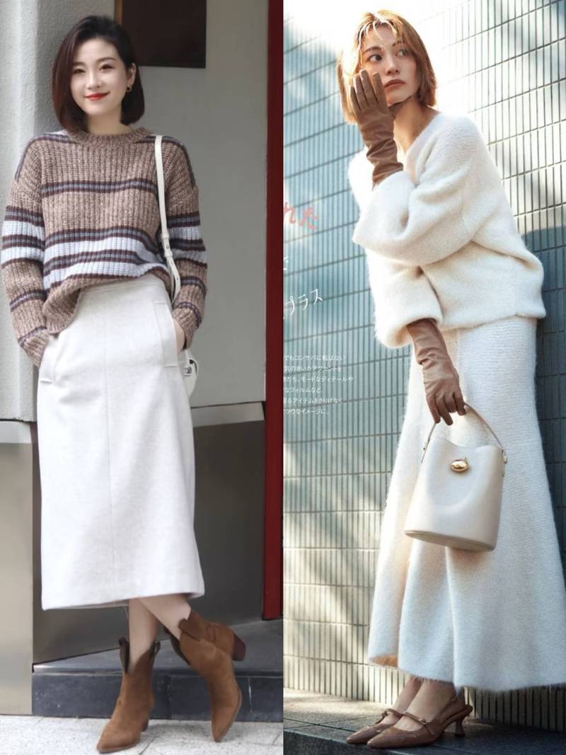 冬季休闲长裙怎么搭配衣服