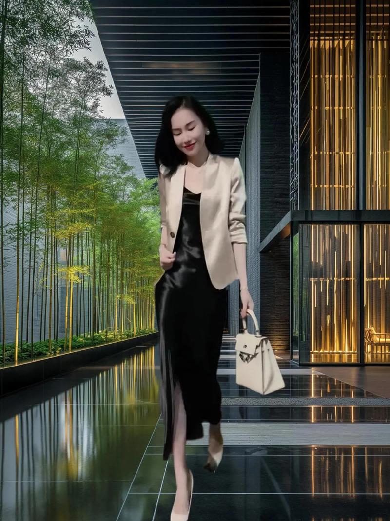 连衣裙 西装外套怎么搭配图片欣赏