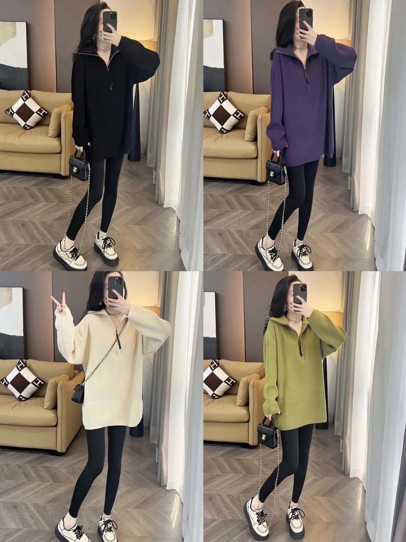 宽松套头长款羊毛外套怎么搭配衣服