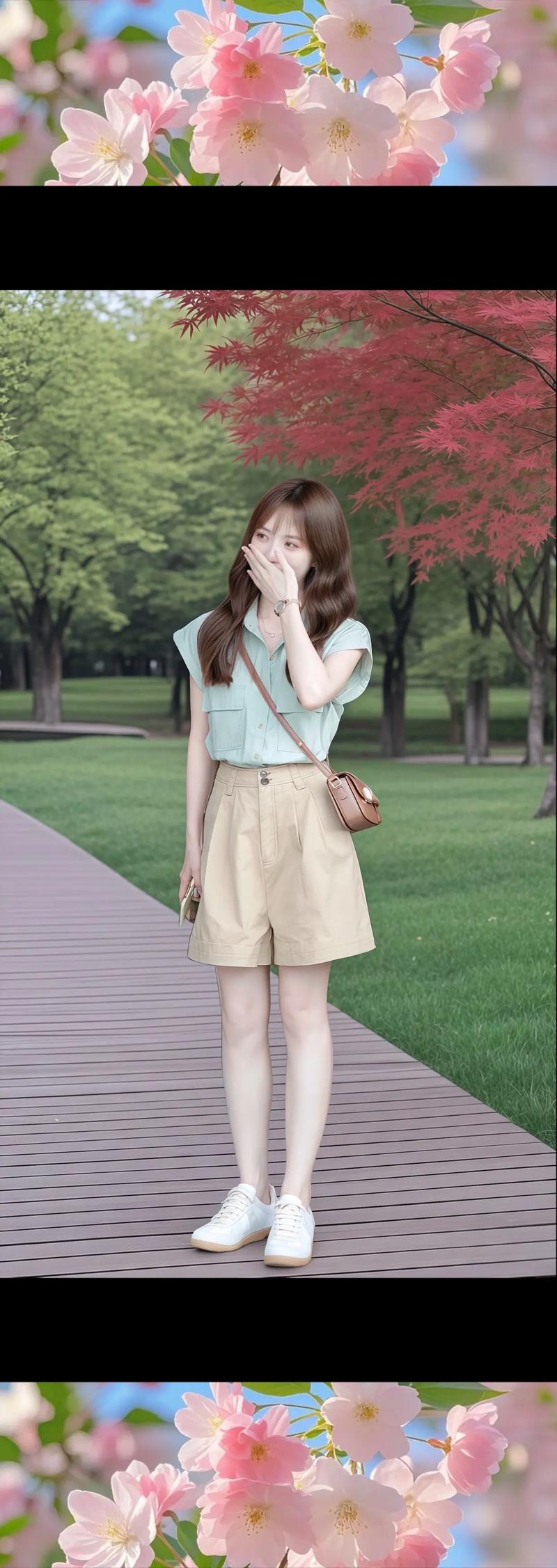卡其色短裤配什么上衣