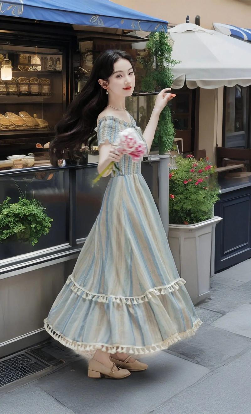 复古长裙怎么搭配衣服