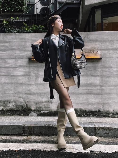 米色短靴怎么搭配衣服好看图片