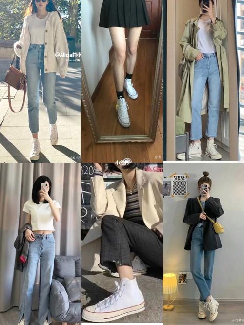 女生白色高帮板鞋怎么搭配什么裤子好看吗