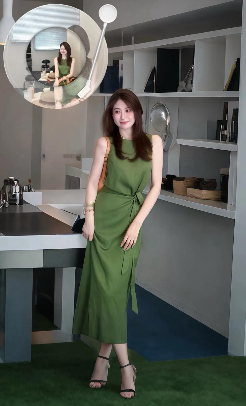 绿裙子怎么搭配图片大全