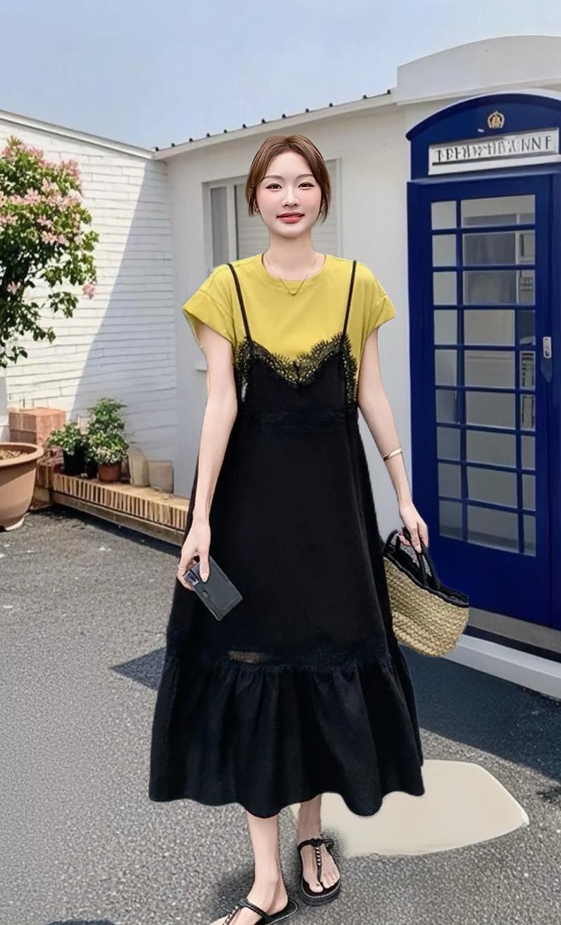 黑黄格子裙子怎么搭配图片