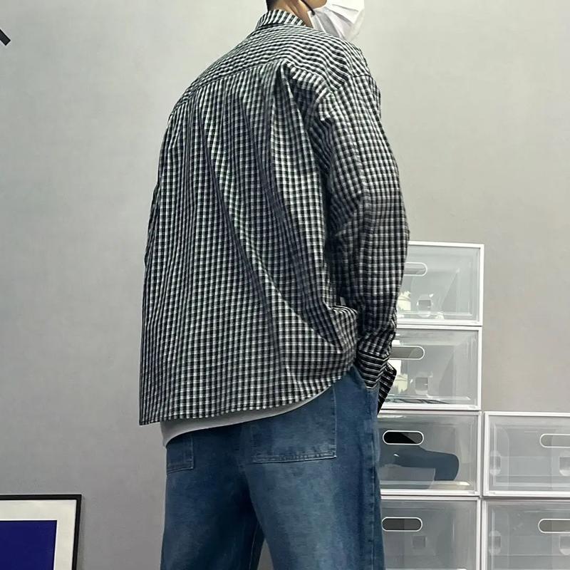 黑格子衬衫怎么搭配图片男