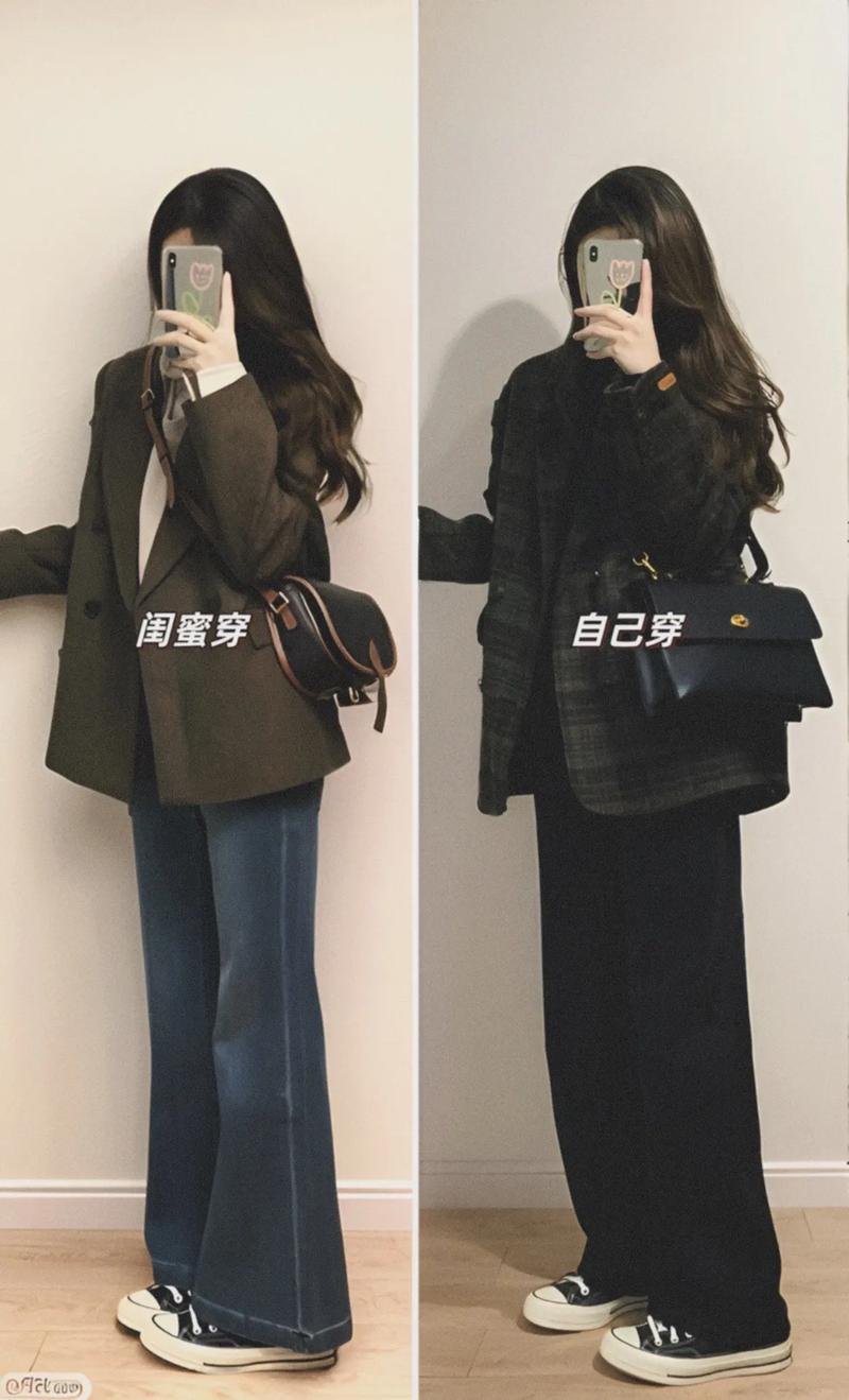 格子女外套怎么搭配什么裤子好看图片大全