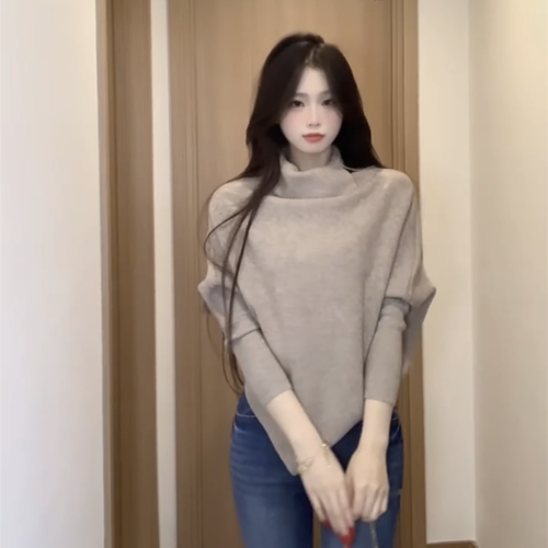 斗篷式针织衫怎么搭配图片