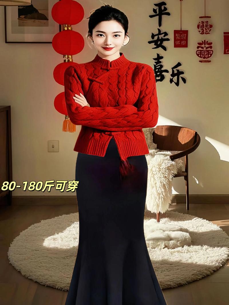 红色毛衣搭配什么裙子
