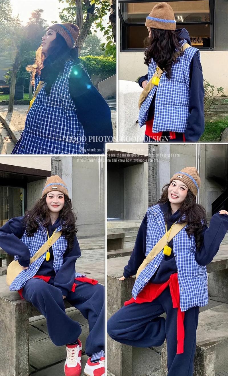 蓝色卫衣配什么马甲