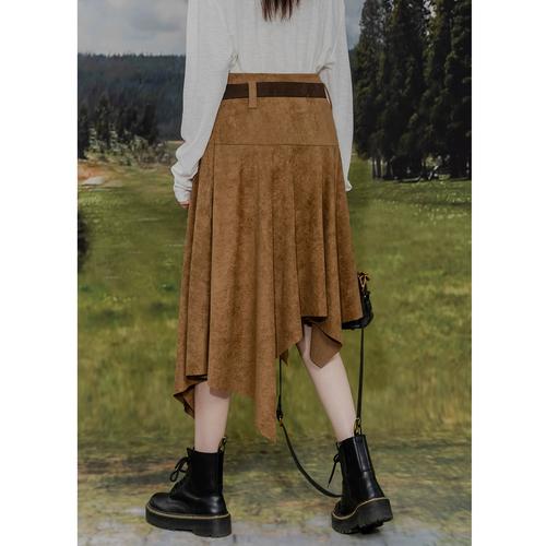 鹿皮长裙怎么搭配上衣