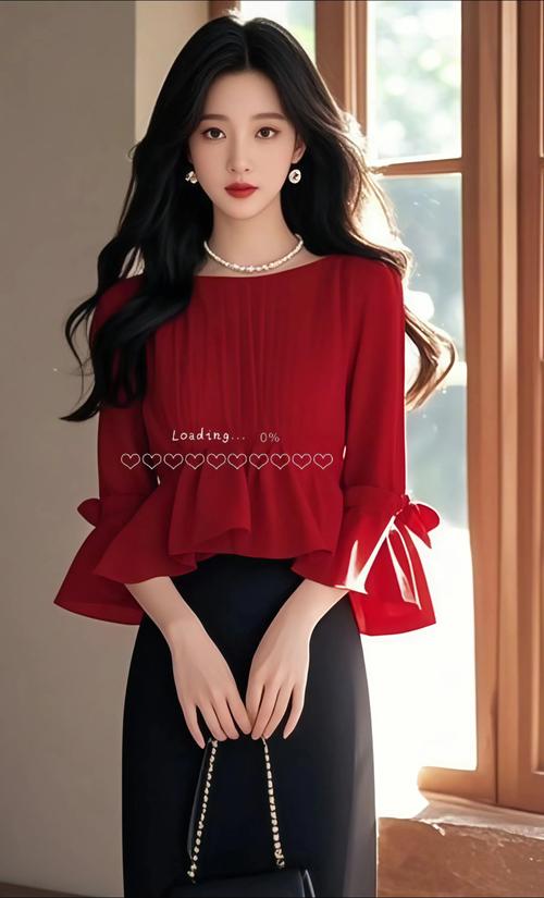 红色裙子怎么搭配上衣图片