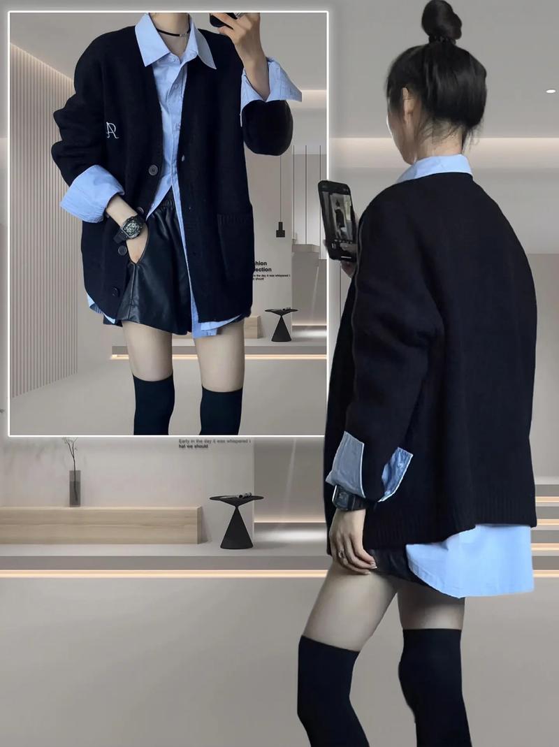 黑色毛衣配什么衬衫