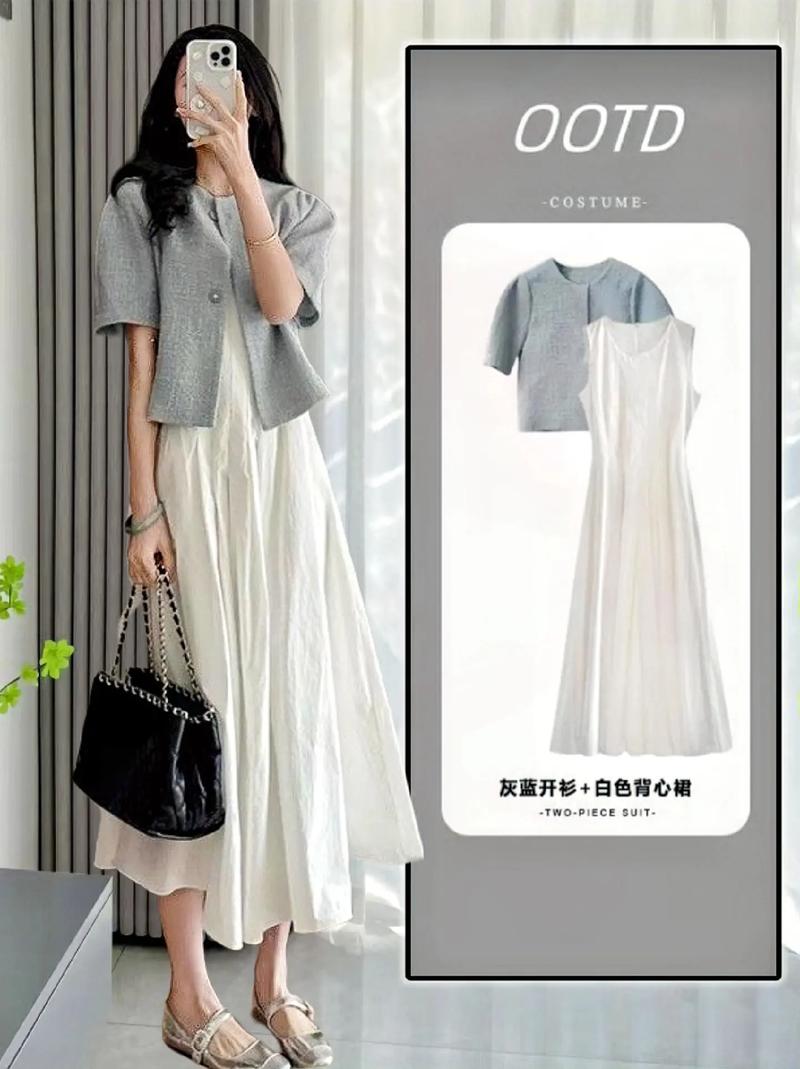 超长无袖连衣裙怎么搭配外套
