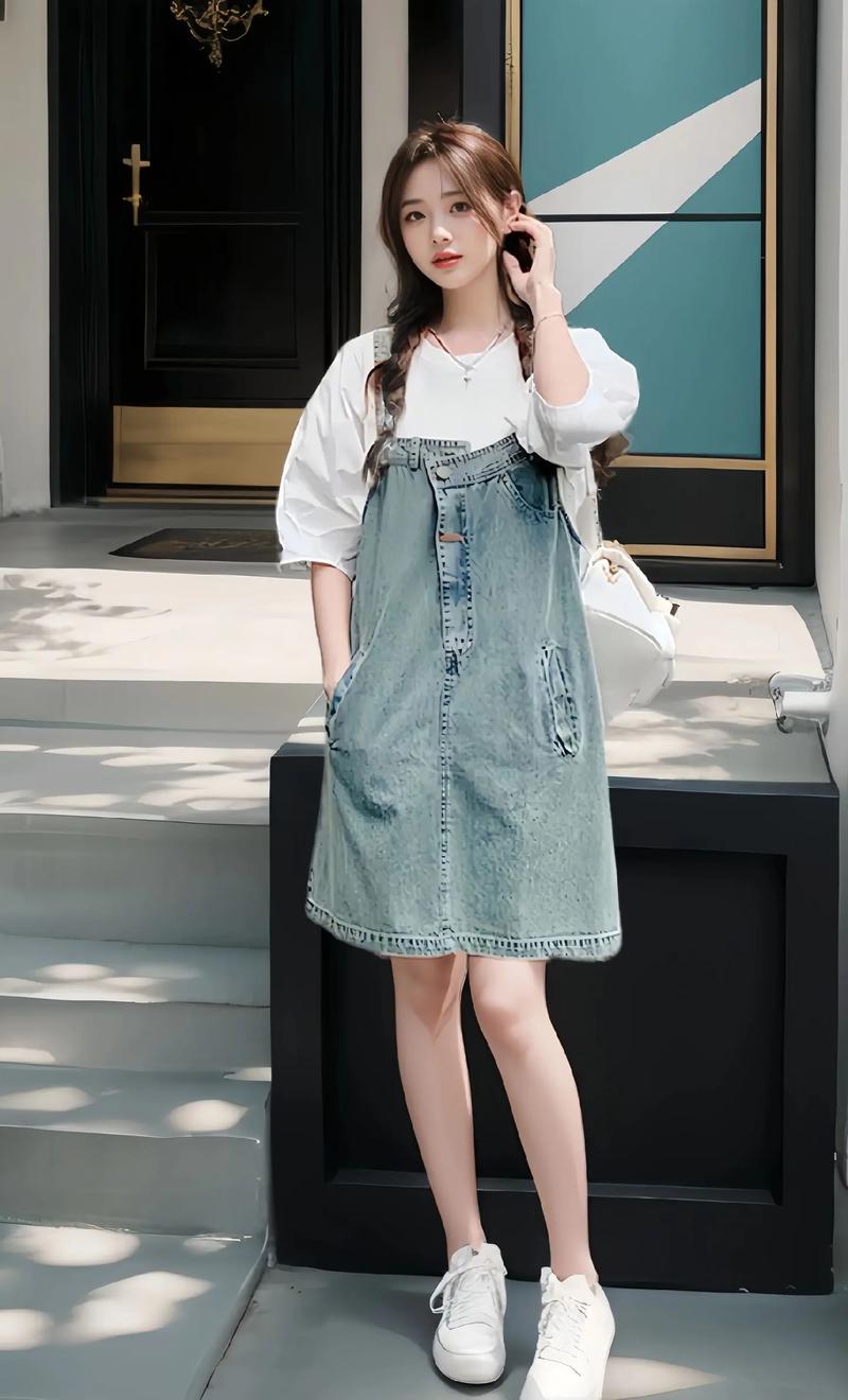 背带牛仔裙该怎么搭配